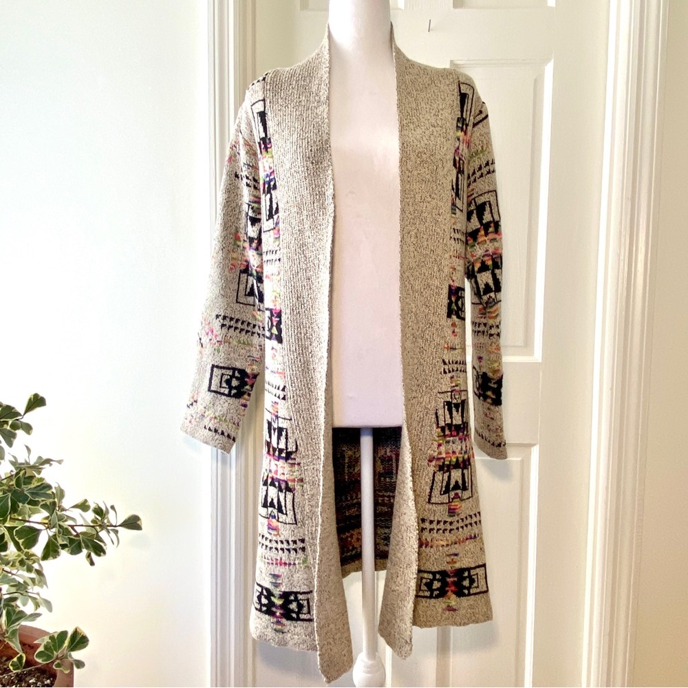 Northern Angel Anthropologie Open Cardigan Sweater Duster Womens S Aztec Boho
